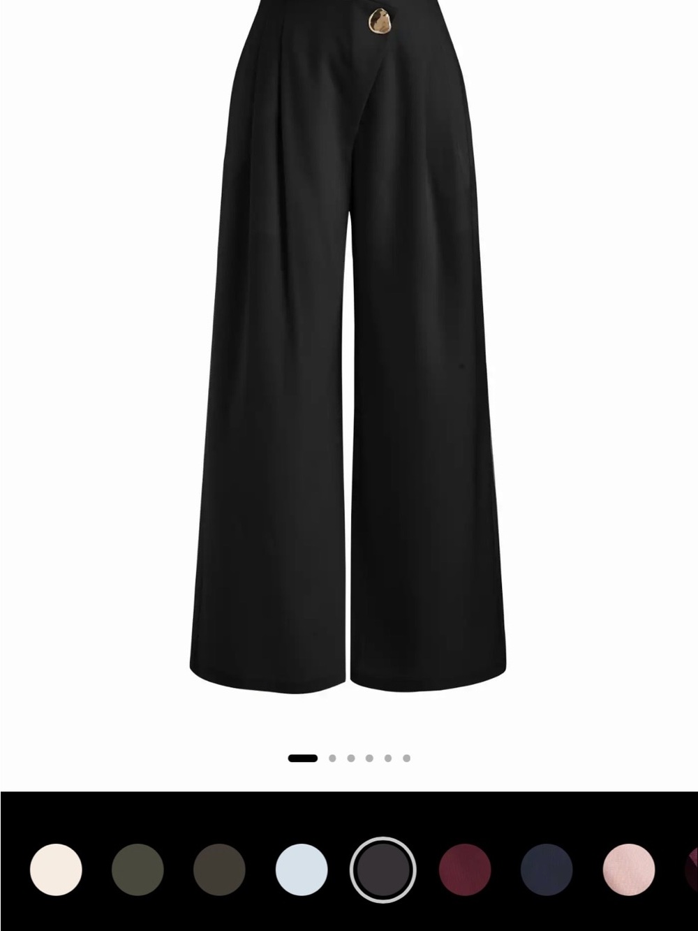 Cider Black Wide-Leg High-Waist Palazzo Pants